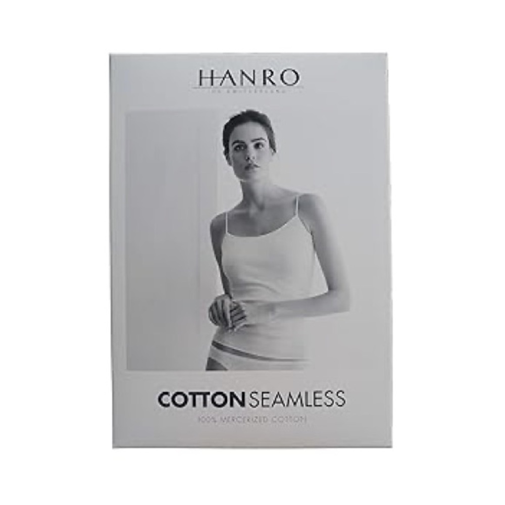 Hanro black Cotton Seamless Tank Top
 New 
U1-41